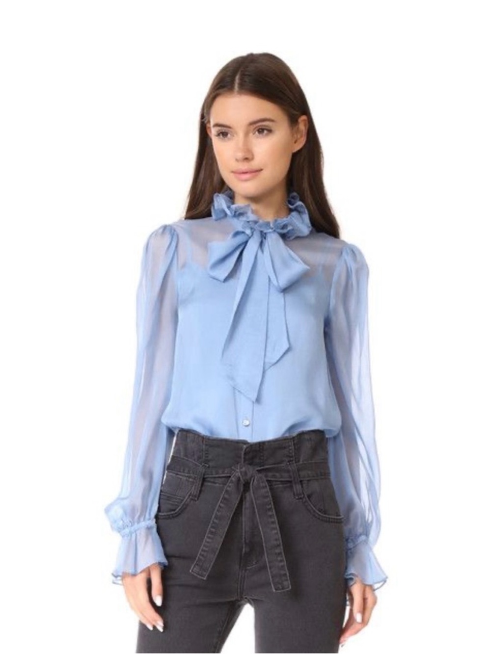 Temperley London 100% silk Iris Blue Blouse Size Us 6 - UK 10